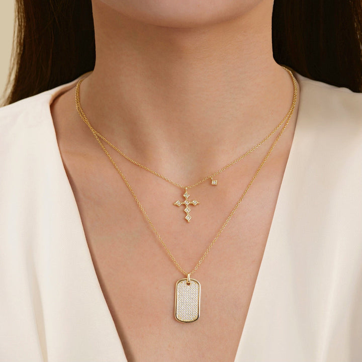 Cross Round Cut Diamond Necklace Gift for Women - Doozy Diamonds