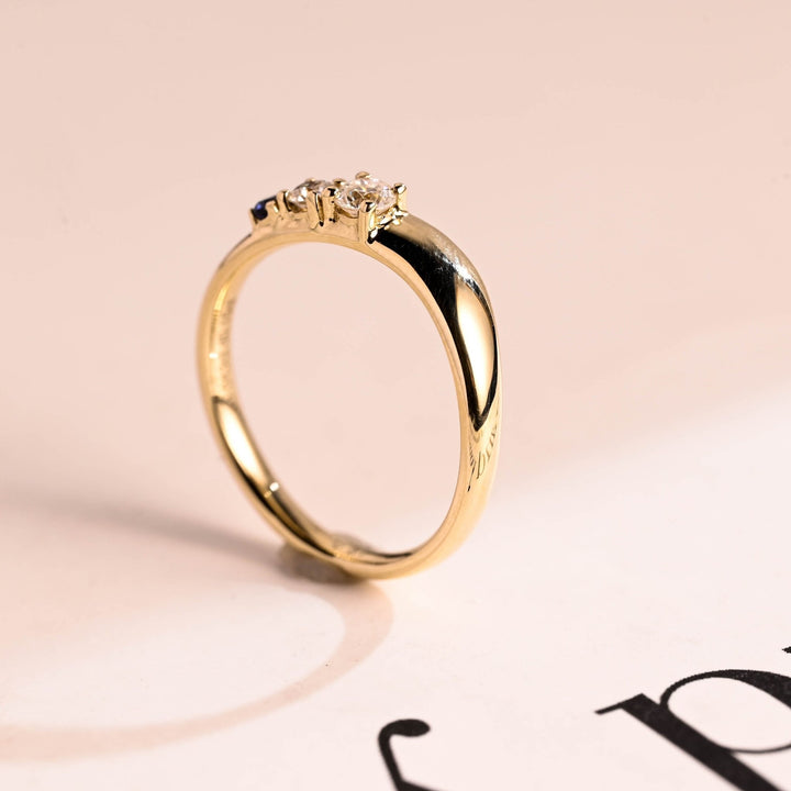 Ethically sourced sapphire round & round diamond eternity band