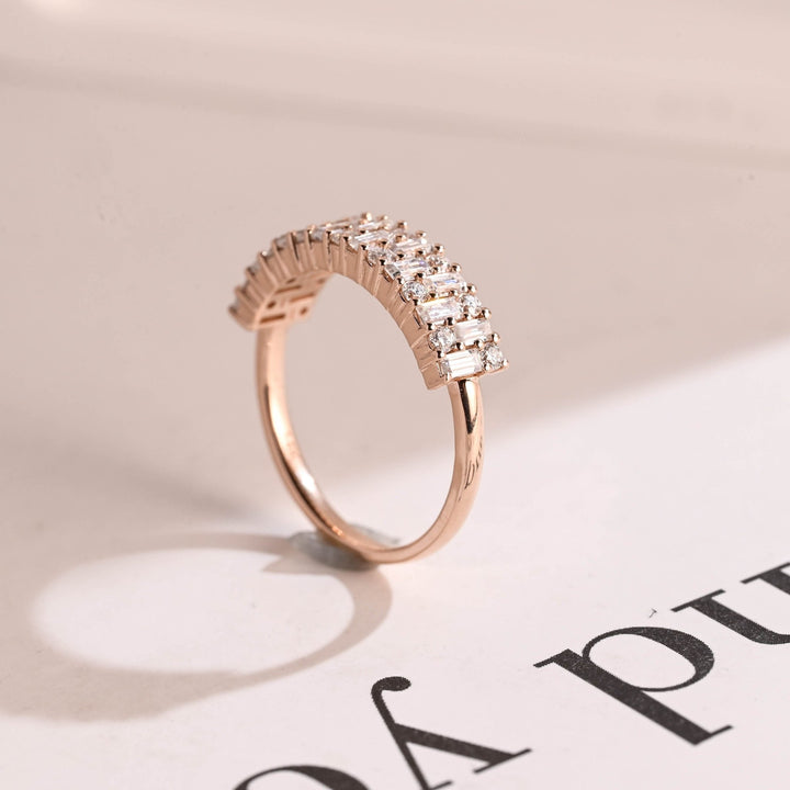 Ethically sourced round & baguette diamond eternity band