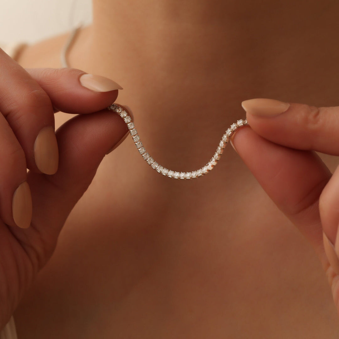 Round Cut Diamond lab grown diamond Tennis Necklace for Women - Doozy Diamonds