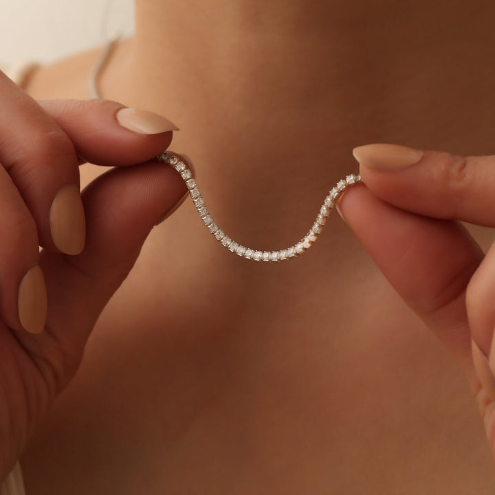 Round Cut Diamond lab grown diamond Tennis Necklace for Women - Doozy Diamonds
