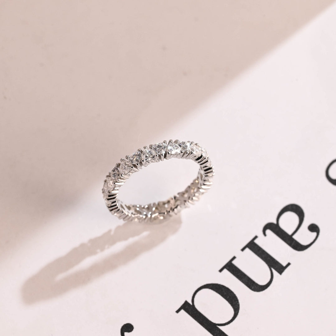 Ethically sourced heart diamond eternity band