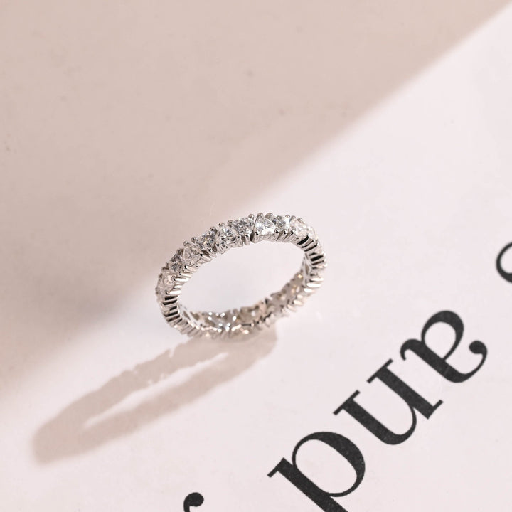 Ethically sourced heart diamond eternity band