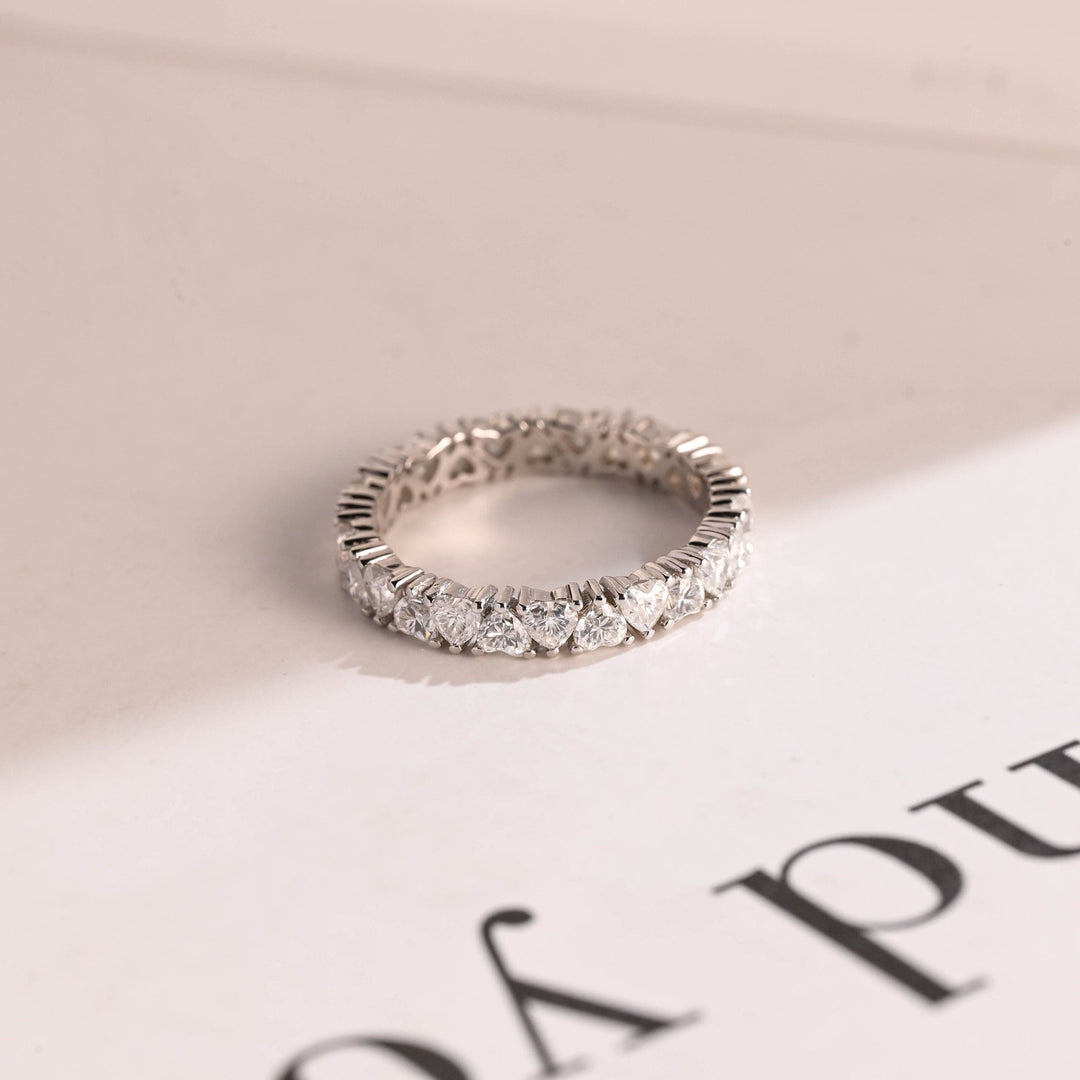 Asscher diamond wedding band in yellow gold