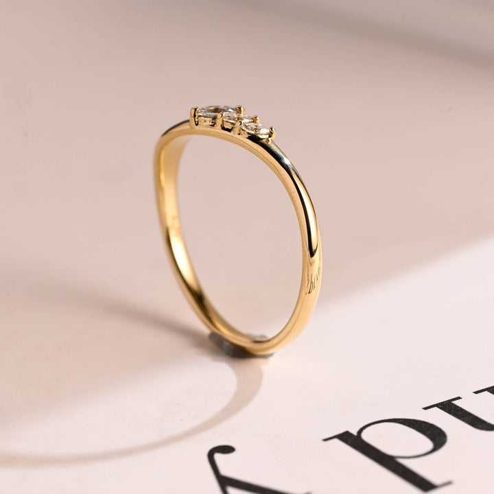 Marquise diamond wedding band in yellow gold