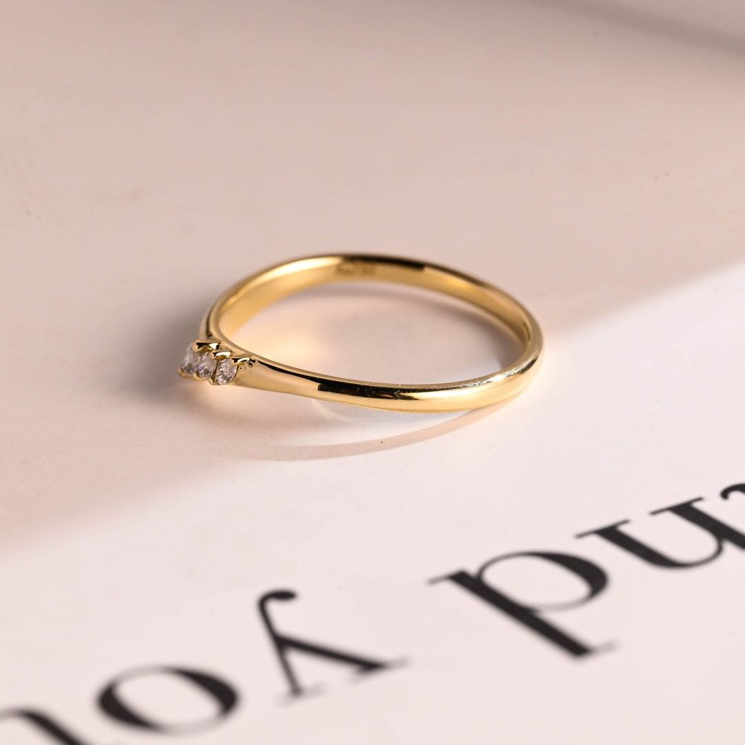 Marquise diamond wedding band in rose gold