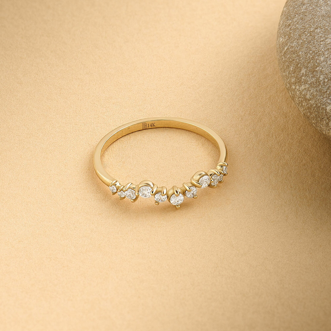 Round Cut Diamond Half Eternity Stackable Wedding Ring for Women - Doozy Diamonds