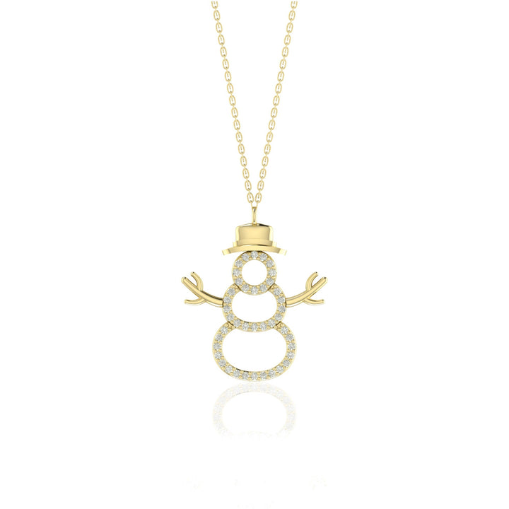 Round Cut Diamond Snowman Pendant Necklace for Her - Doozy Diamonds