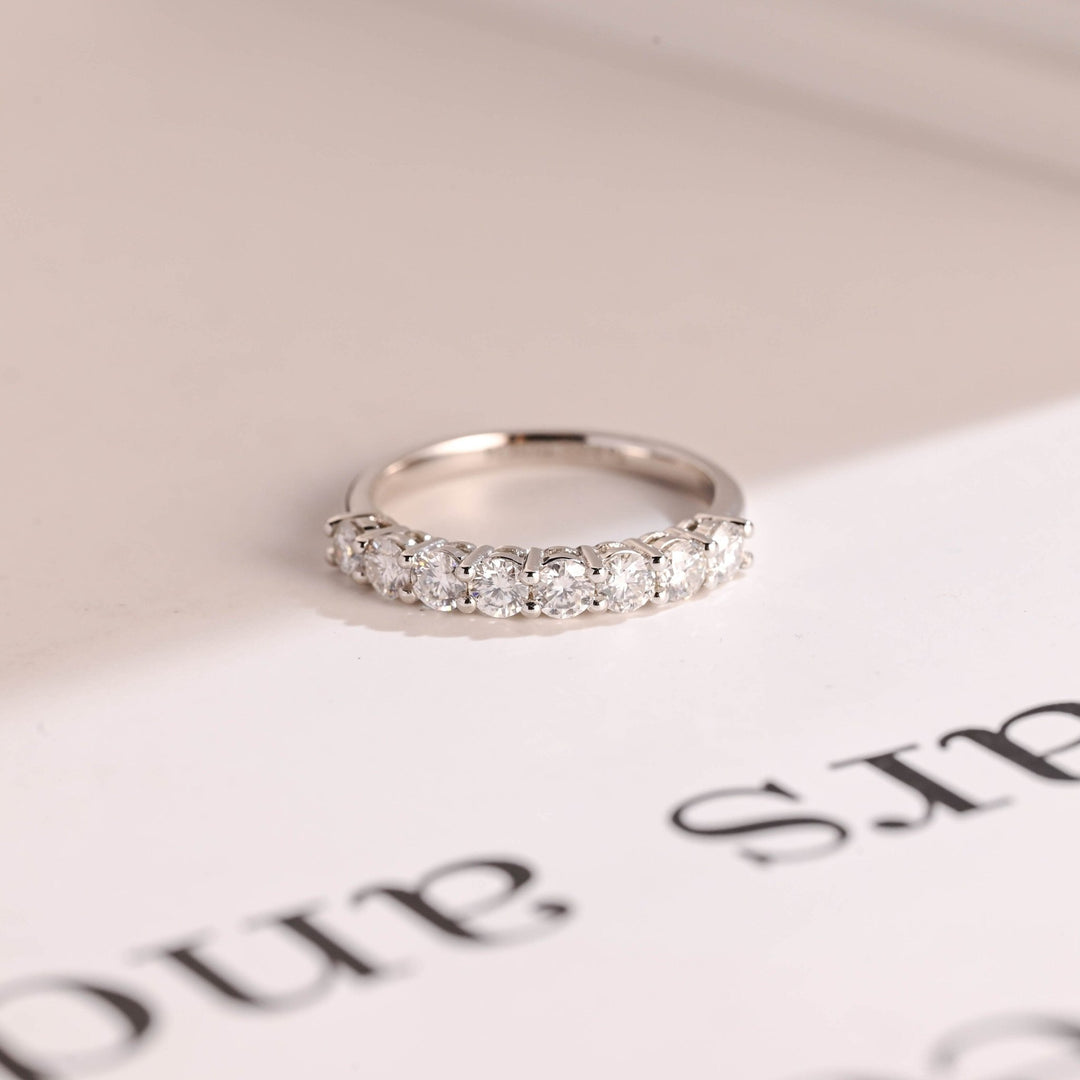 Round round diamond wedding band front view