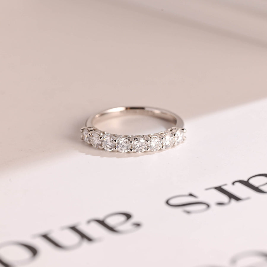 Round round diamond wedding band front view