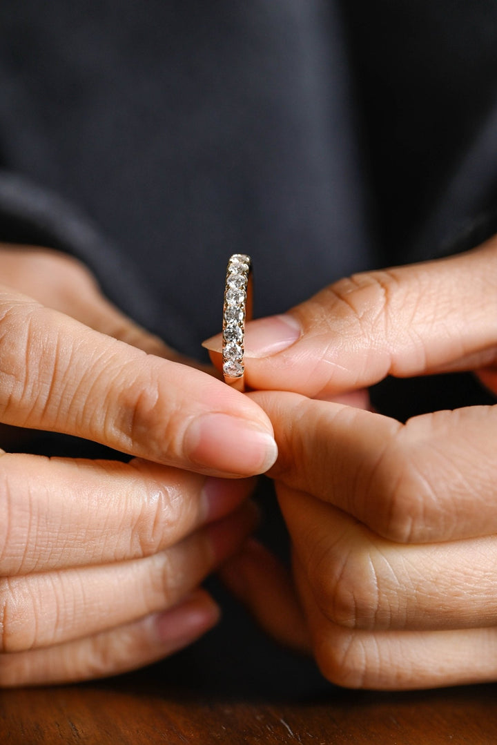Ethically sourced round diamond eternity band