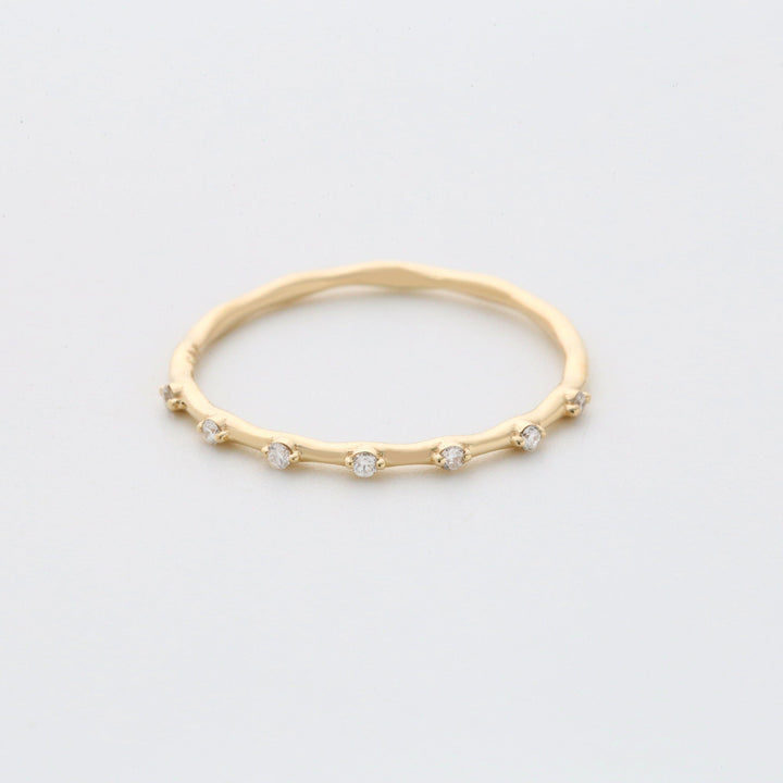 Round Cut Diamond Petite Pave Wedding Band for Women - Doozy Diamonds