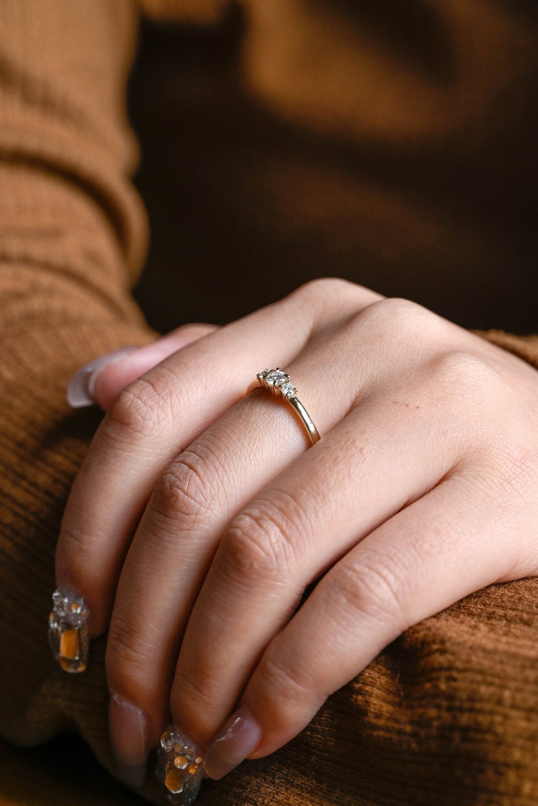 Round round diamond wedding band front view