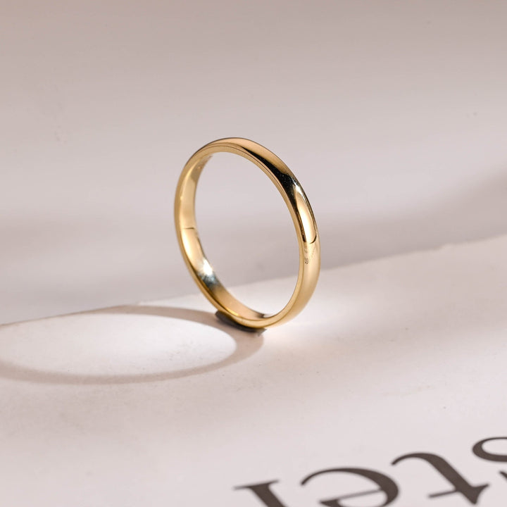 1.8mm Minimalist Wedding Band, 14k Solid Gold For Women - Doozy Diamonds