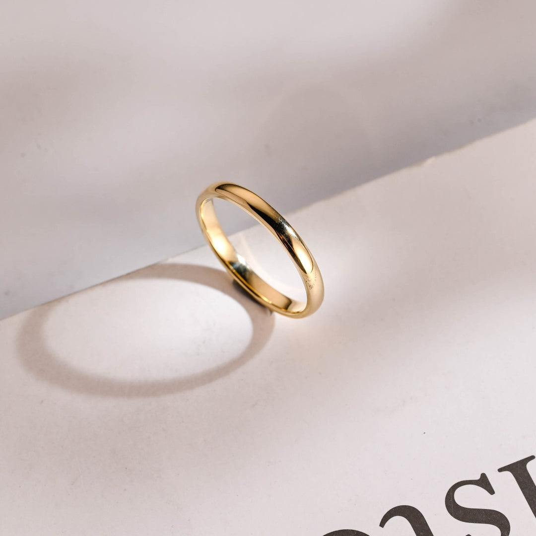 1.8mm Minimalist Wedding Band, 14k Solid Gold For Women - Doozy Diamonds
