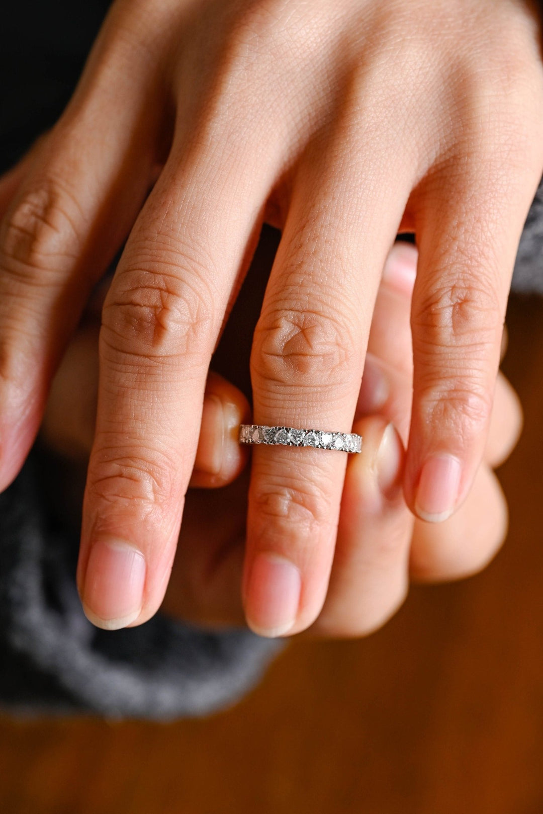 Close-up of 2.5CT asscher lab grown diamonds