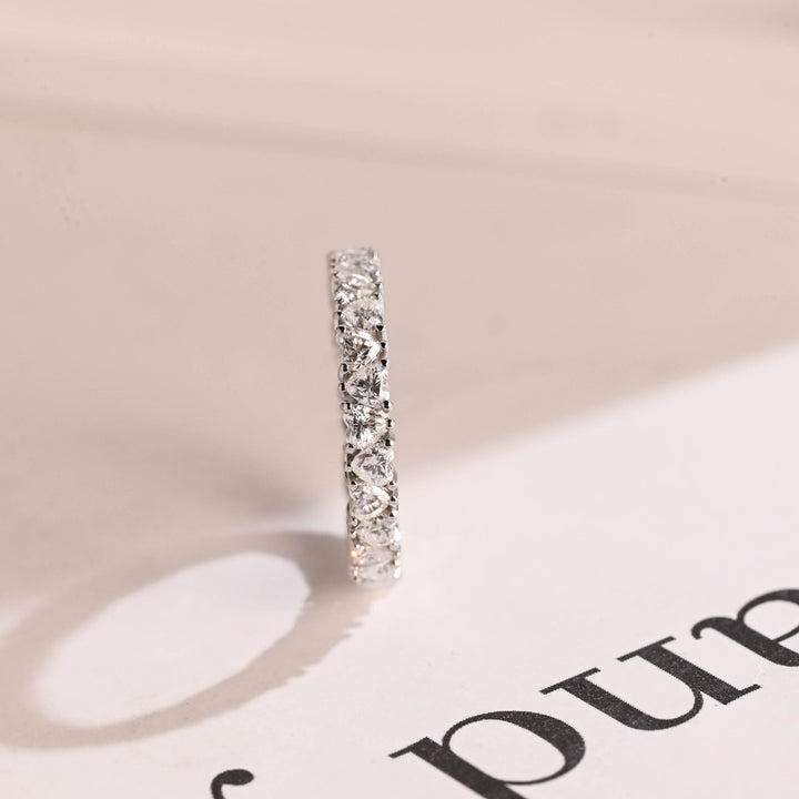 Sustainable asscher diamond wedding ring