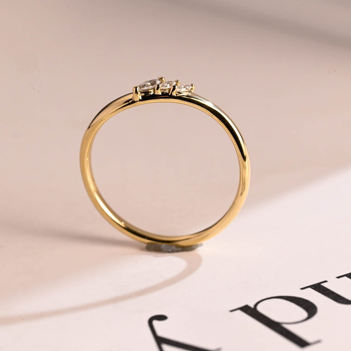Sustainable marquise diamond wedding ring