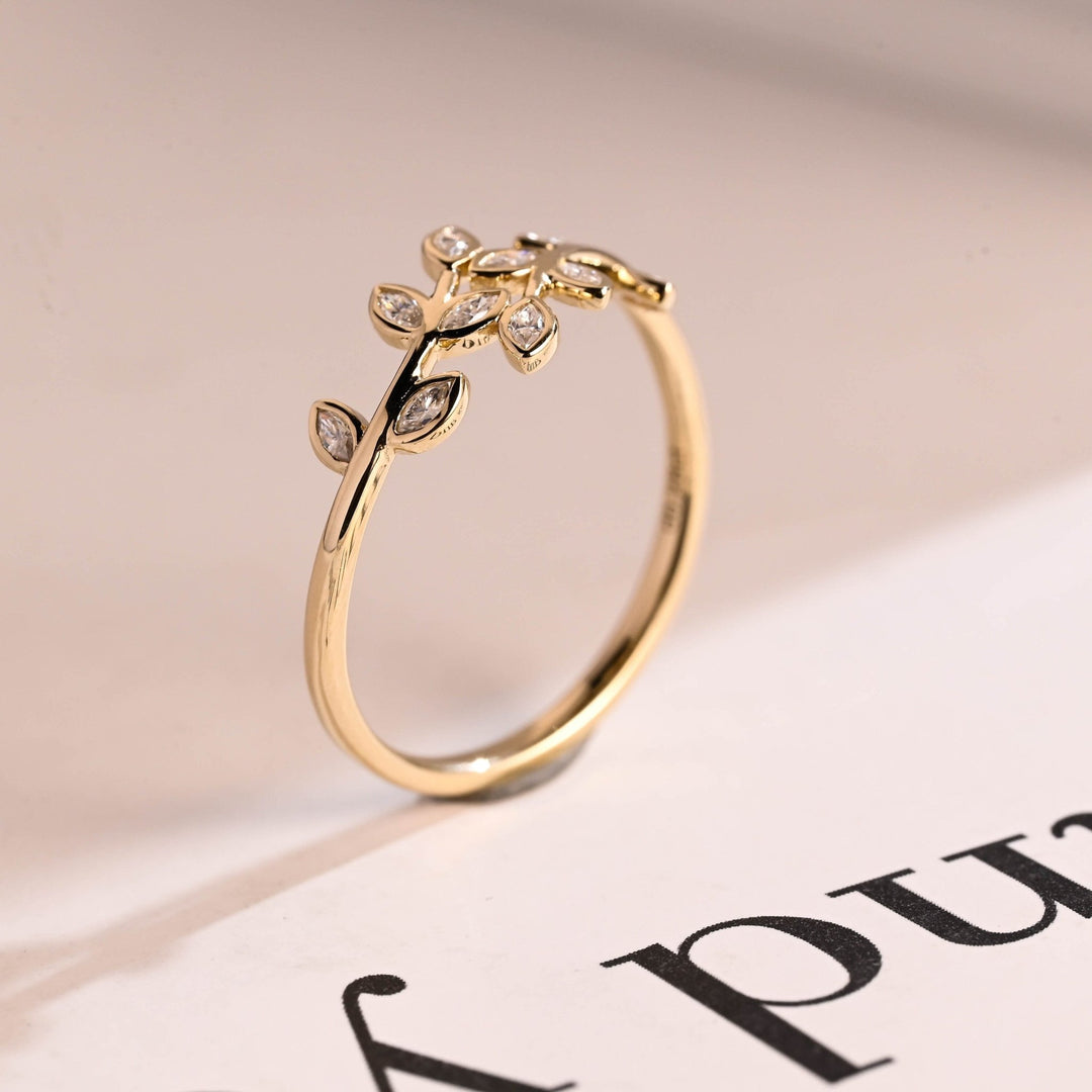 Marquise marquise diamond wedding band front view