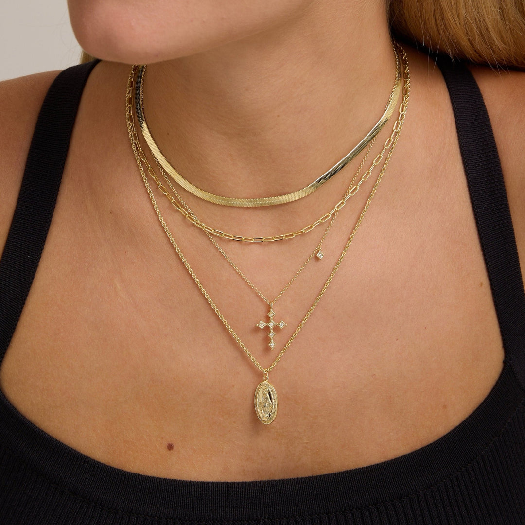 Cross Round Cut Diamond Necklace Gift for Women - Doozy Diamonds