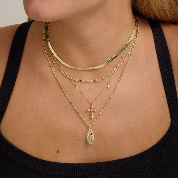 Cross Round Cut Diamond Necklace Gift for Women - Doozy Diamonds