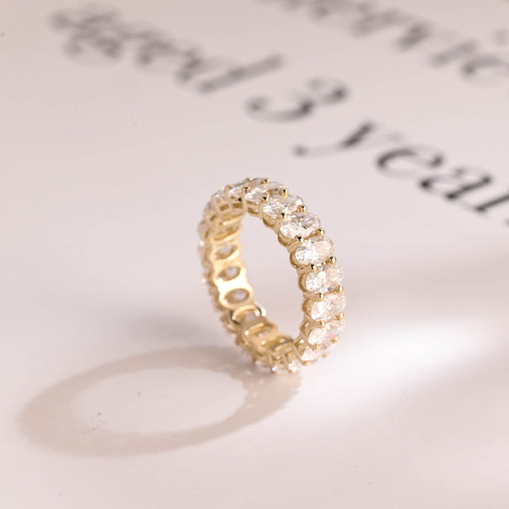 Ethically sourced oval diamond eternity band