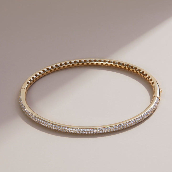 Round Cut Diamond Paved Bangle Bracelet for Women - Doozy Diamonds