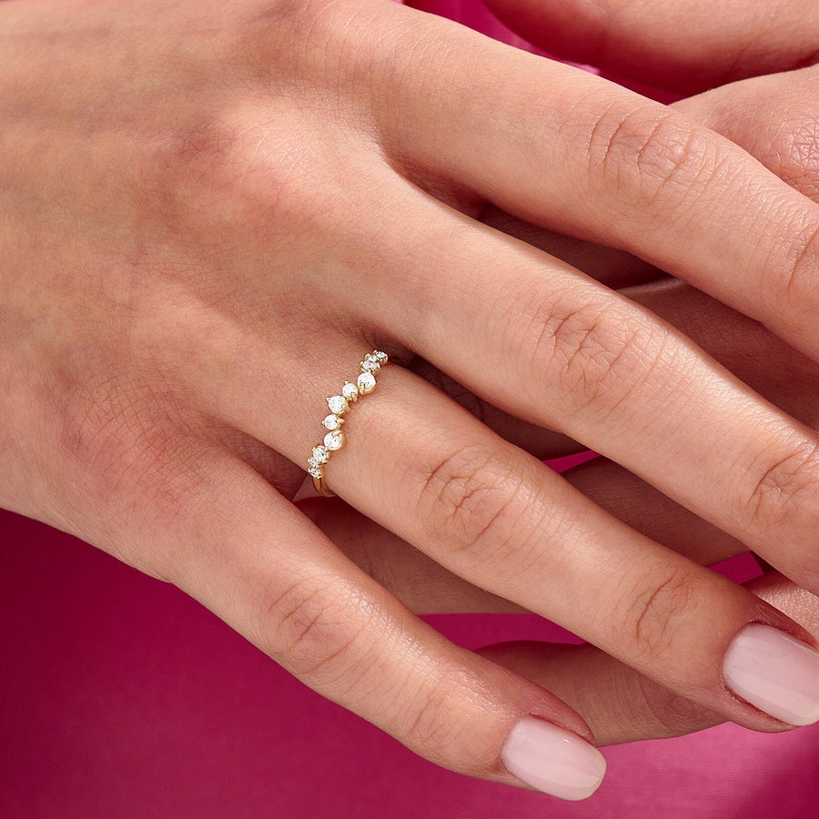 Round Cut Diamond Half Eternity Stackable Wedding Ring for Women - Doozy Diamonds