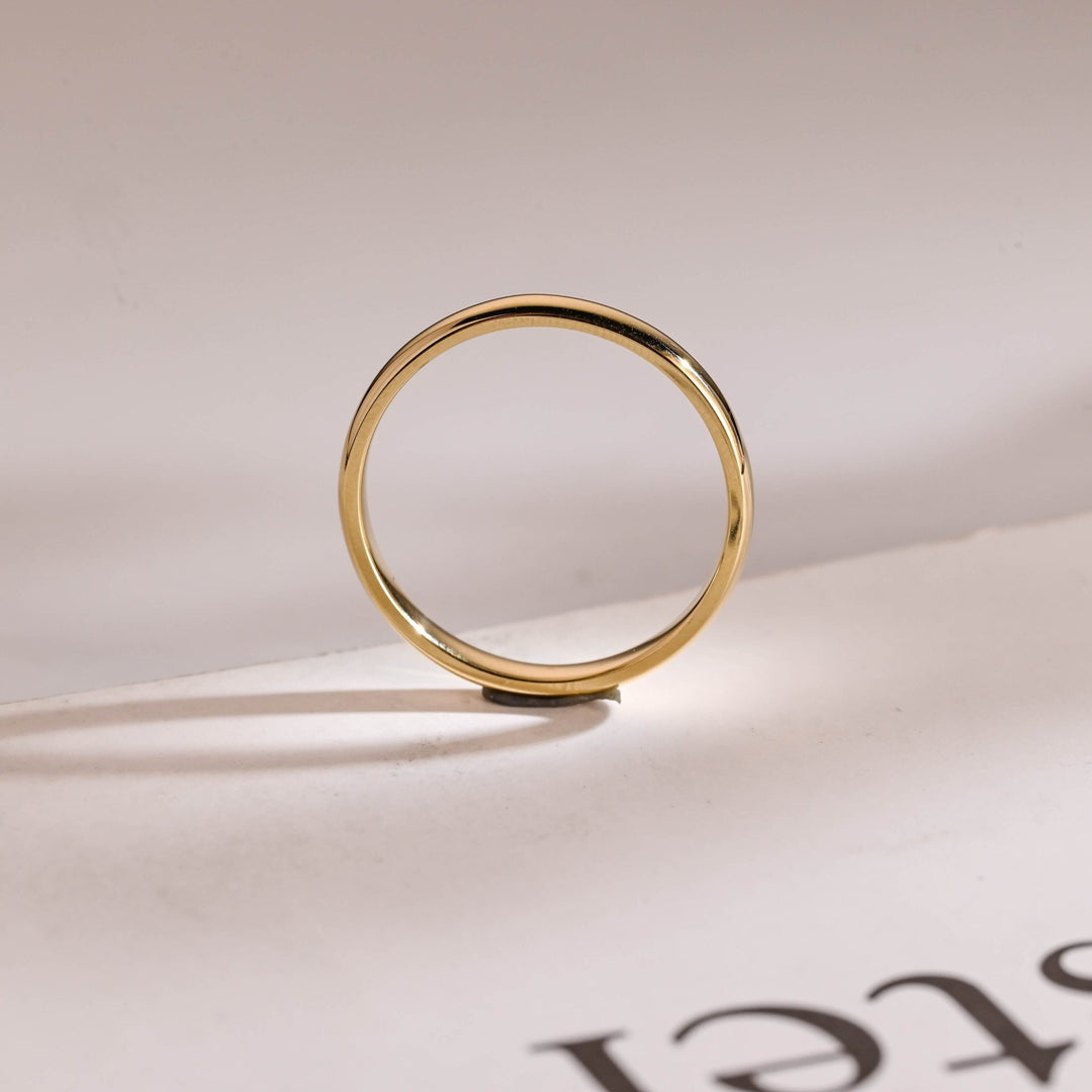 1.8mm Minimalist Wedding Band, 14k Solid Gold For Women - Doozy Diamonds