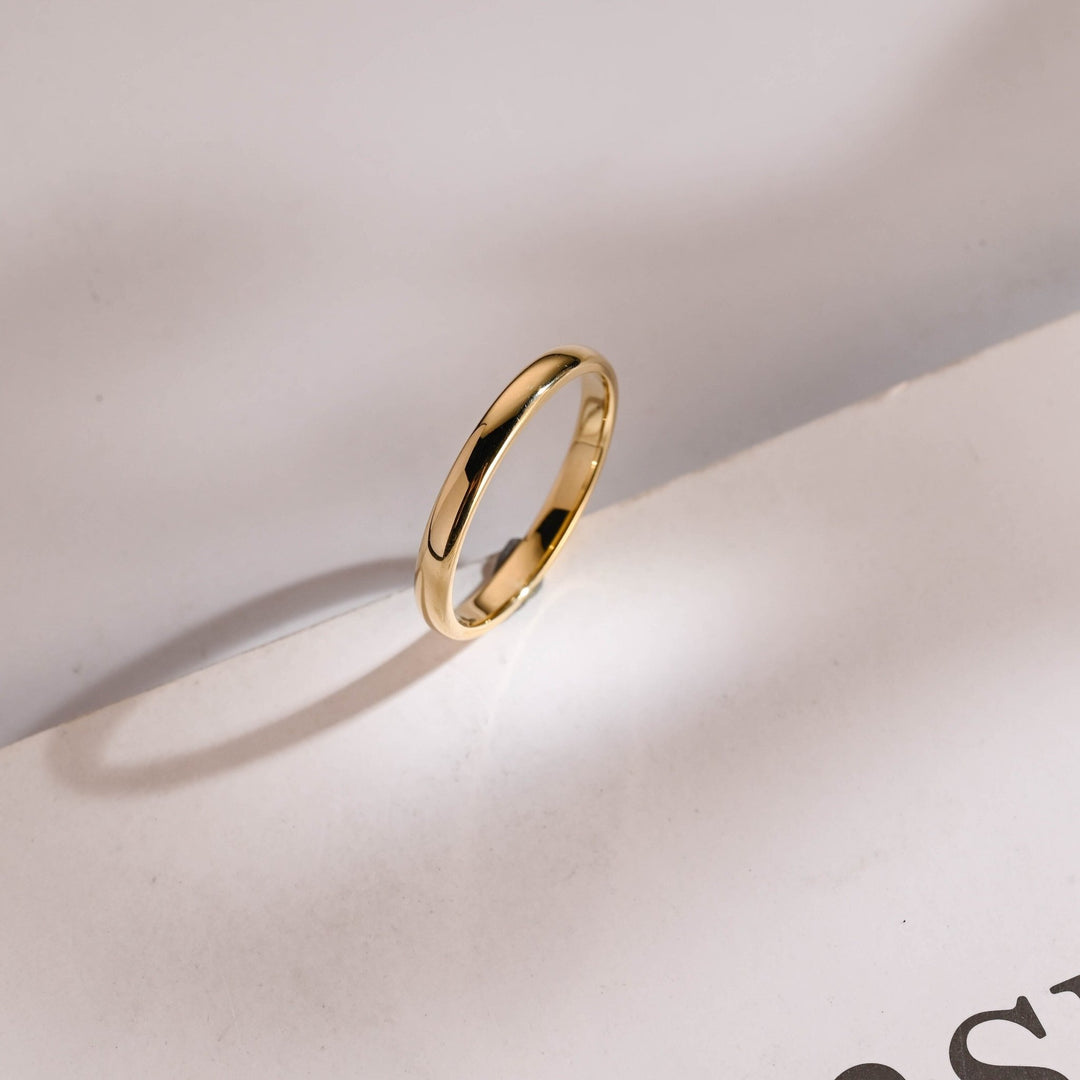 1.8mm Minimalist Wedding Band, 14k Solid Gold For Women - Doozy Diamonds