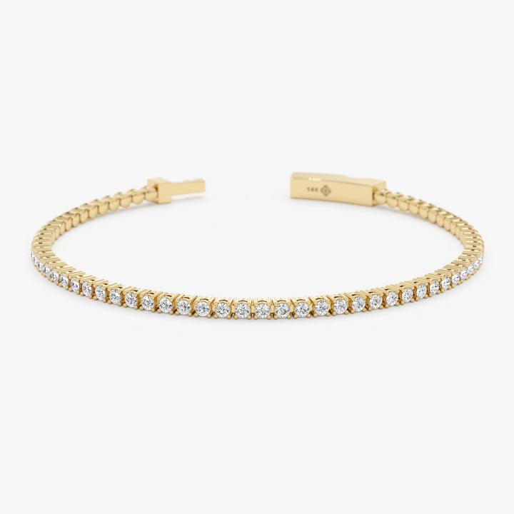 Round Cut Diamond Flexible Bracelet Bangle for Every Day - Doozy Diamonds