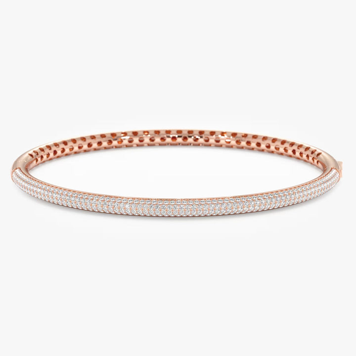 Round Cut Diamond Paved Bangle Bracelet for Women - Doozy Diamonds