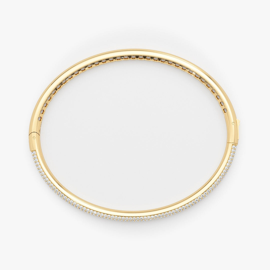 Round Cut Diamond Paved Bangle Bracelet for Women - Doozy Diamonds