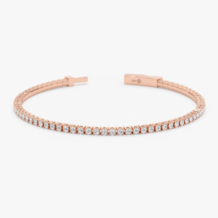 Round Cut Diamond Tennis Bangle Bracelet for Halloween Gift - Doozy Diamonds