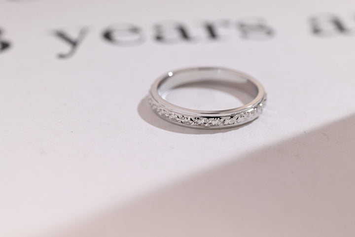 3mm Engraved Wedding Band 14k Solid Gold - Doozy Diamonds