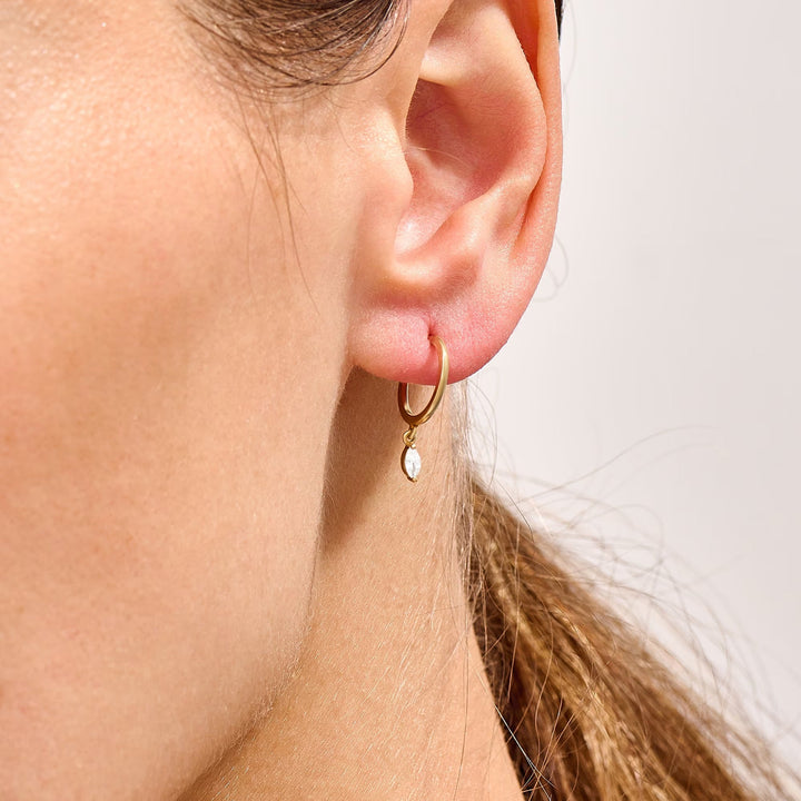 Marquise Cut Diamond Hoop Earring for for Everyday Use - Doozy Diamonds