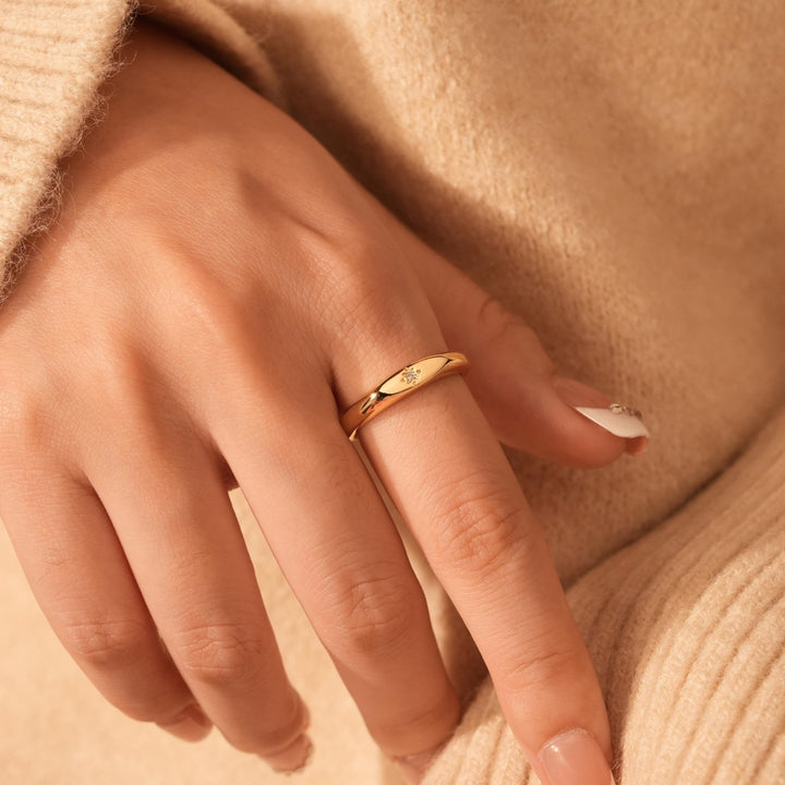 Oval Cut Diamond Plating Bar Signet Ring for Christmas Gift - Doozy Diamonds