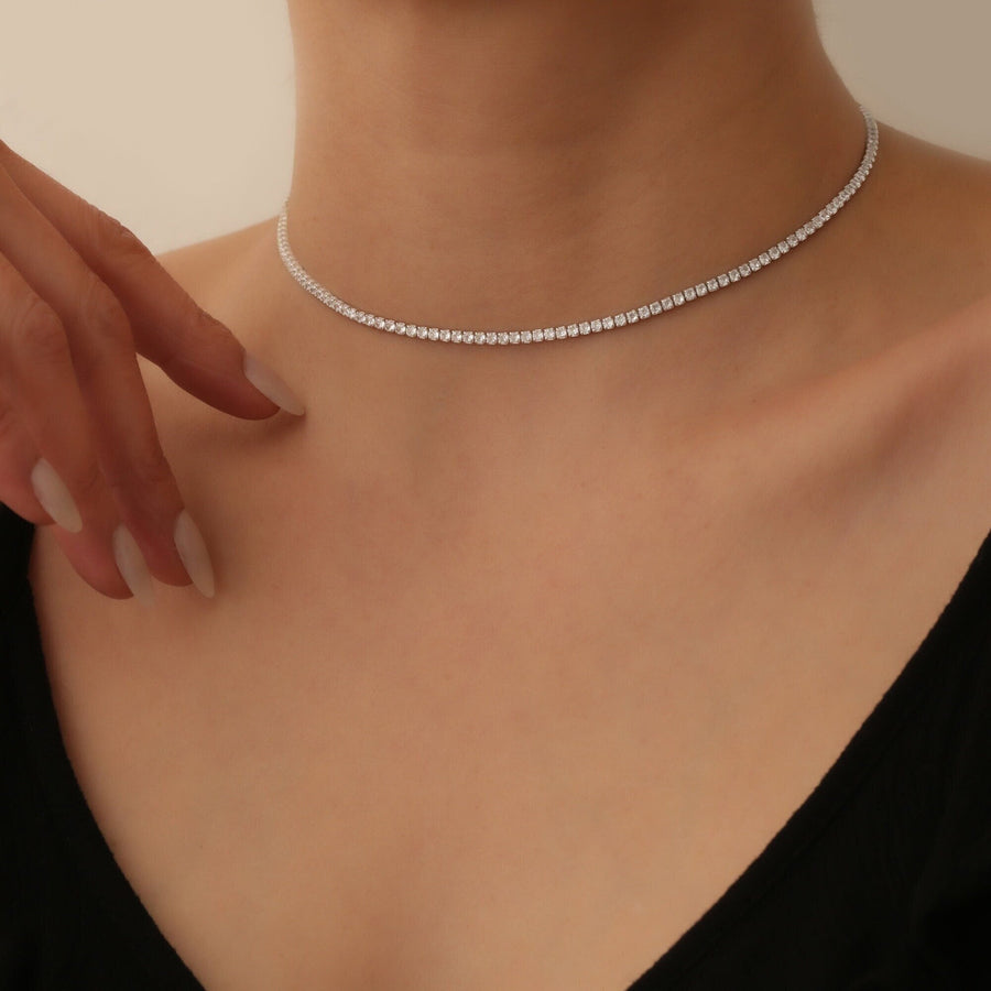Round Cut Diamond lab grown diamond Tennis Necklace for Women - Doozy Diamonds