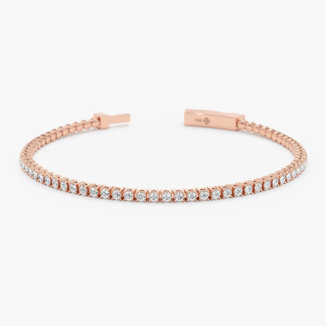 Round Cut Diamond Flexible Bracelet Bangle for Every Day - Doozy Diamonds