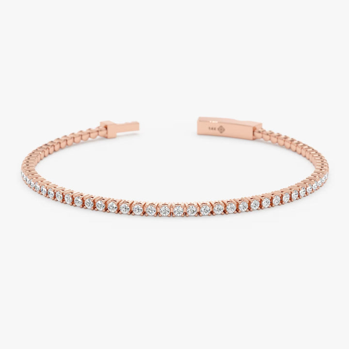 Round Cut Diamond Flexible Bracelet Bangle for Every Day - Doozy Diamonds