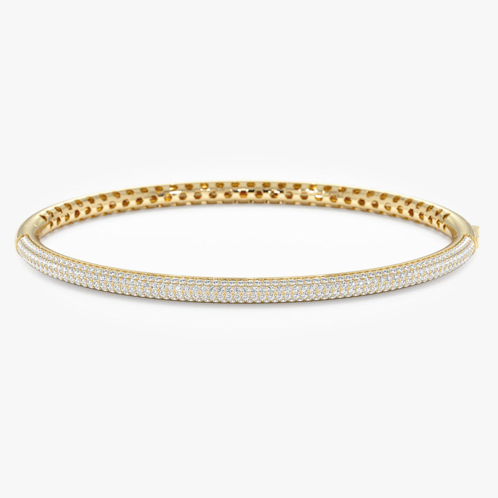 Round Cut Diamond Paved Bangle Bracelet for Women - Doozy Diamonds