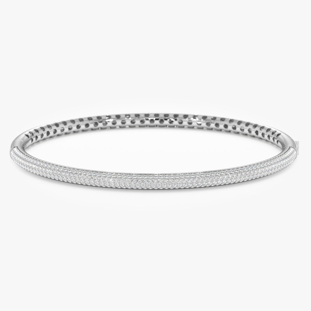 Round Cut Diamond Paved Bangle Bracelet for Women - Doozy Diamonds