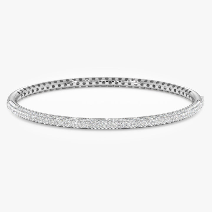 Round Cut Diamond Paved Bangle Bracelet for Women - Doozy Diamonds