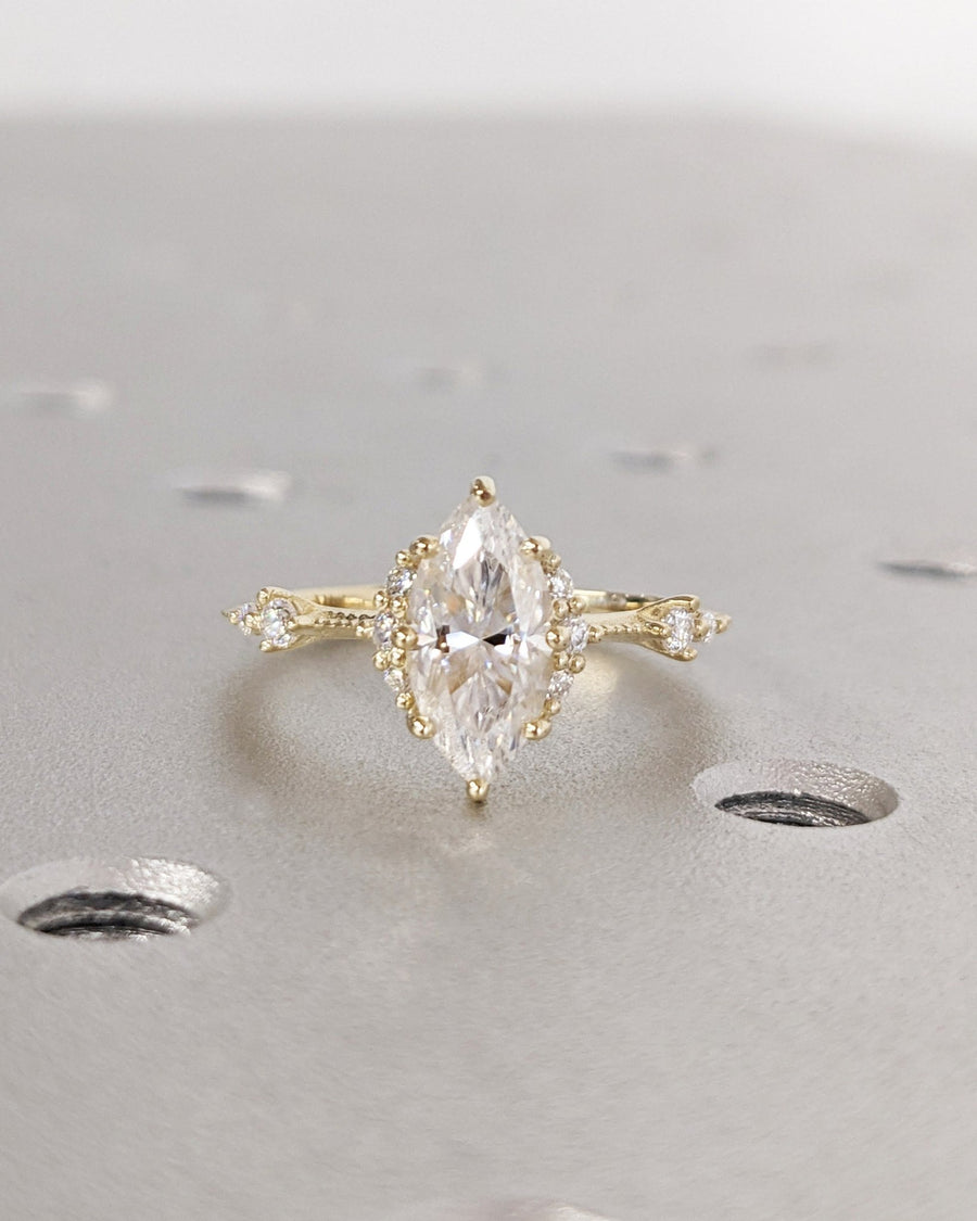 1.0CT marquise vintage lab grown diamond engagement ring for sale