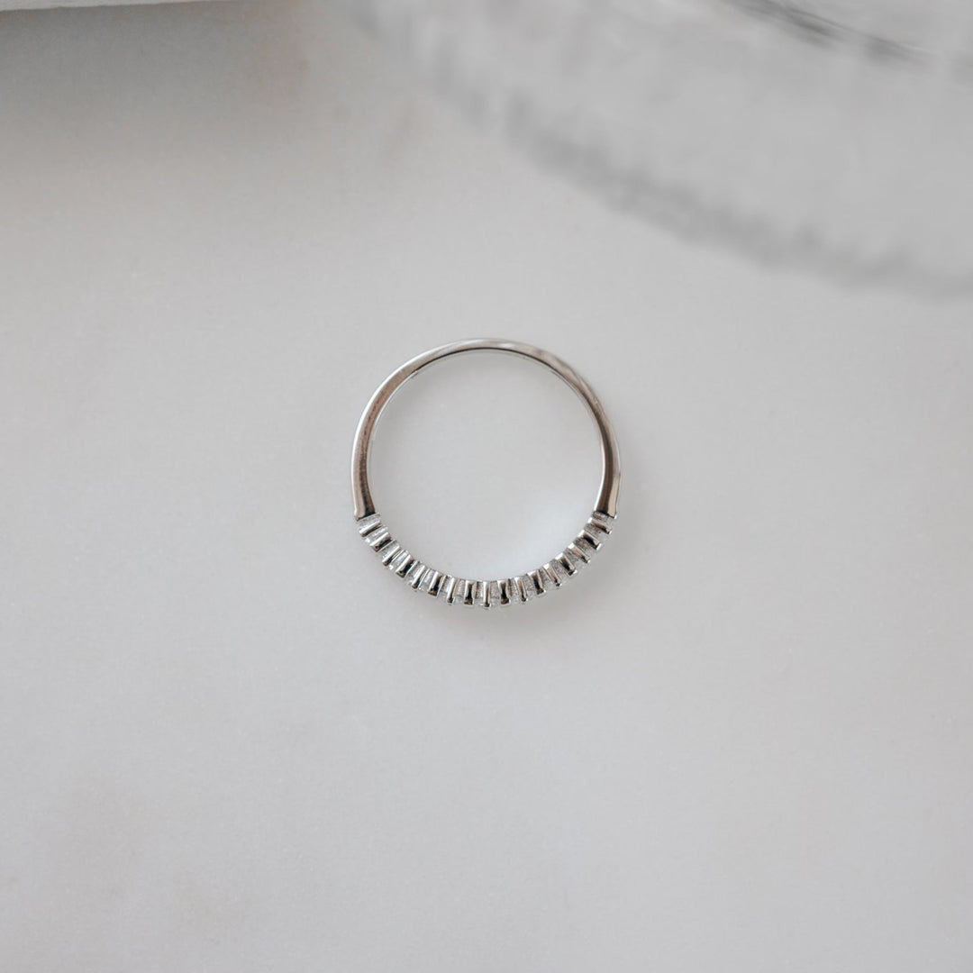 Round Cut Diamond Unique Half Eternity Stacking Ring for Her - Doozy Diamonds