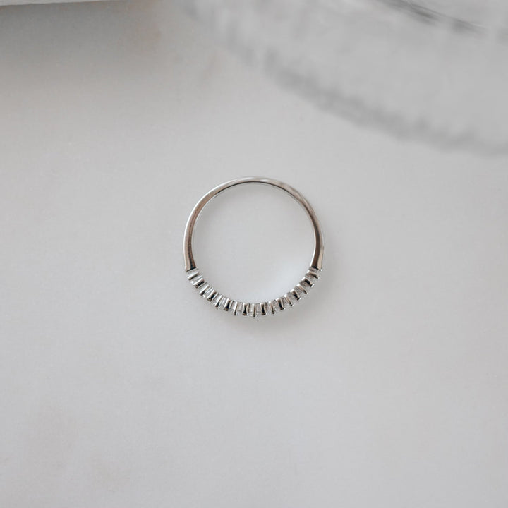 Round Cut Diamond Unique Half Eternity Stacking Ring for Her - Doozy Diamonds