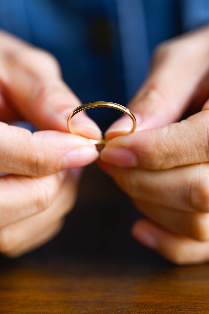 Minimalist Simple Shine Wedding Band, 14k Solid Gold For Her - Doozy Diamonds