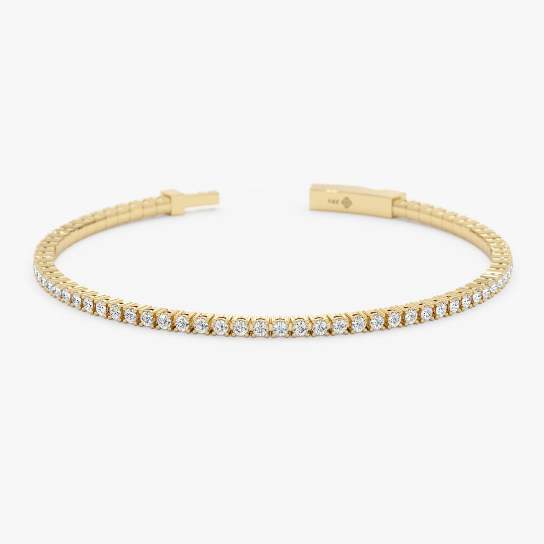Round Cut Diamond Tennis Bangle Bracelet for Halloween Gift - Doozy Diamonds