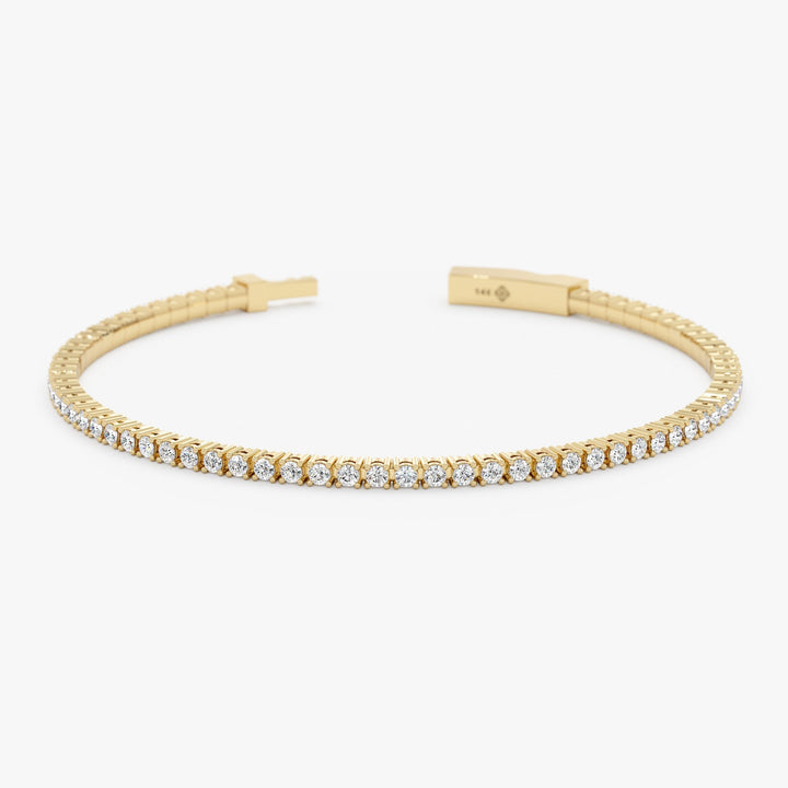 Round Cut Diamond Tennis Bangle Bracelet for Halloween Gift - Doozy Diamonds