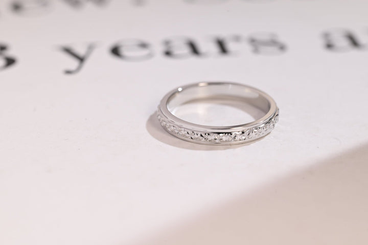 3mm Engraved Wedding Band 14k Solid Gold - Doozy Diamonds